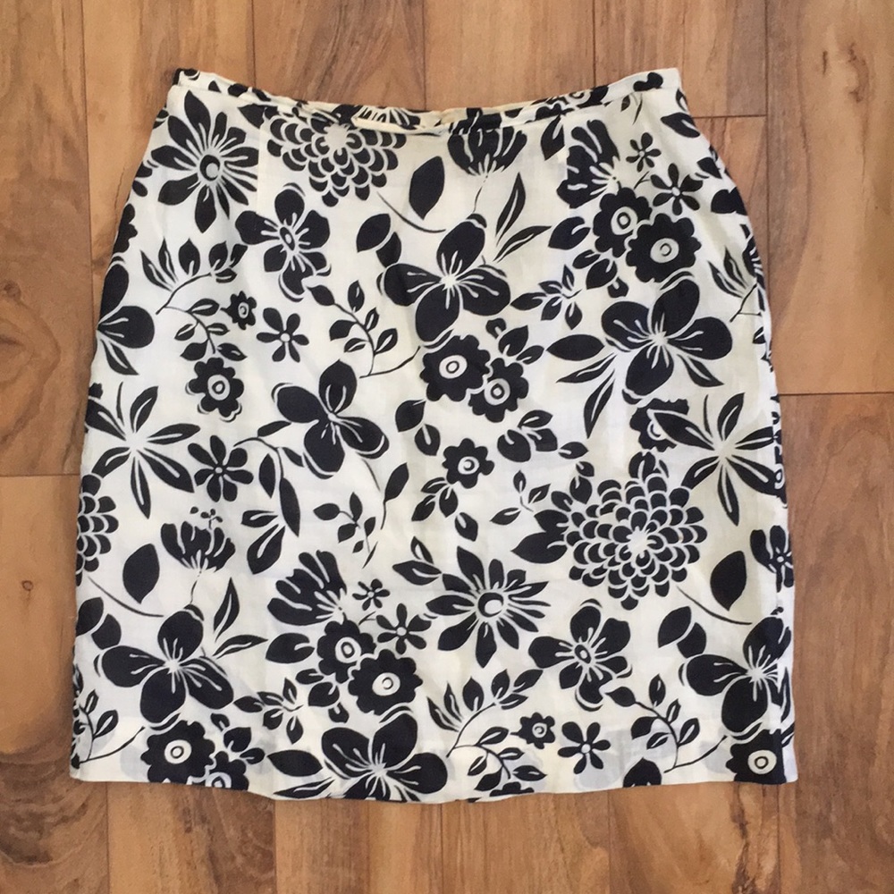 Ann Taylor Floral Linen Skirt